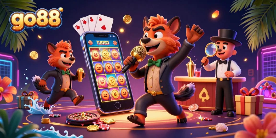 Join the go88 comedy casino scene with hyenas, slot games, and vibrant energy.