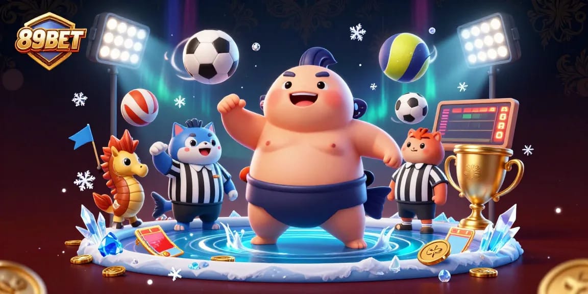 Engage with 89BET's thrilling gambling experience featuring vibrant underwater characters competing.