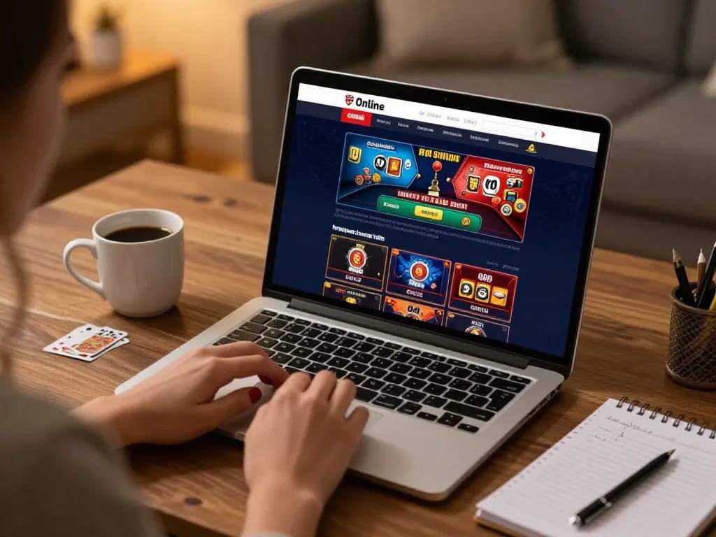 Engaging in online gambling at trang chủ llwin with strategic gameplay elements in a cozy home setting.