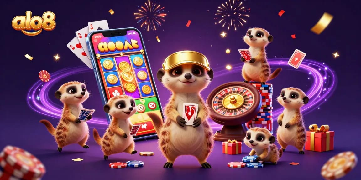 Engage with exciting slot games at alo8 with charming meerkats running the casino.