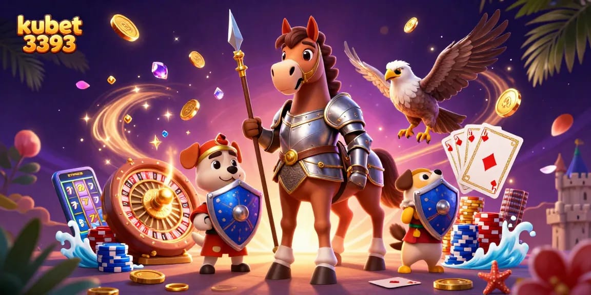 Experience thrilling adventures with kubet 3393 showcasing a vivid fantasy casino scene.