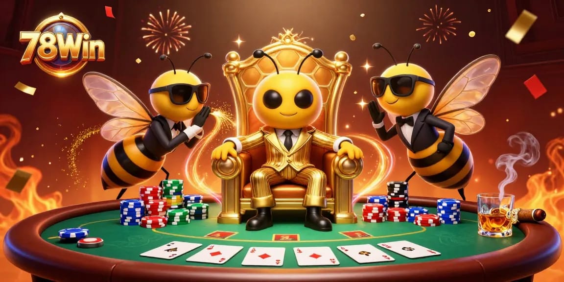 Experience high-stakes excitement at 78Win with poker and casino action illustrated