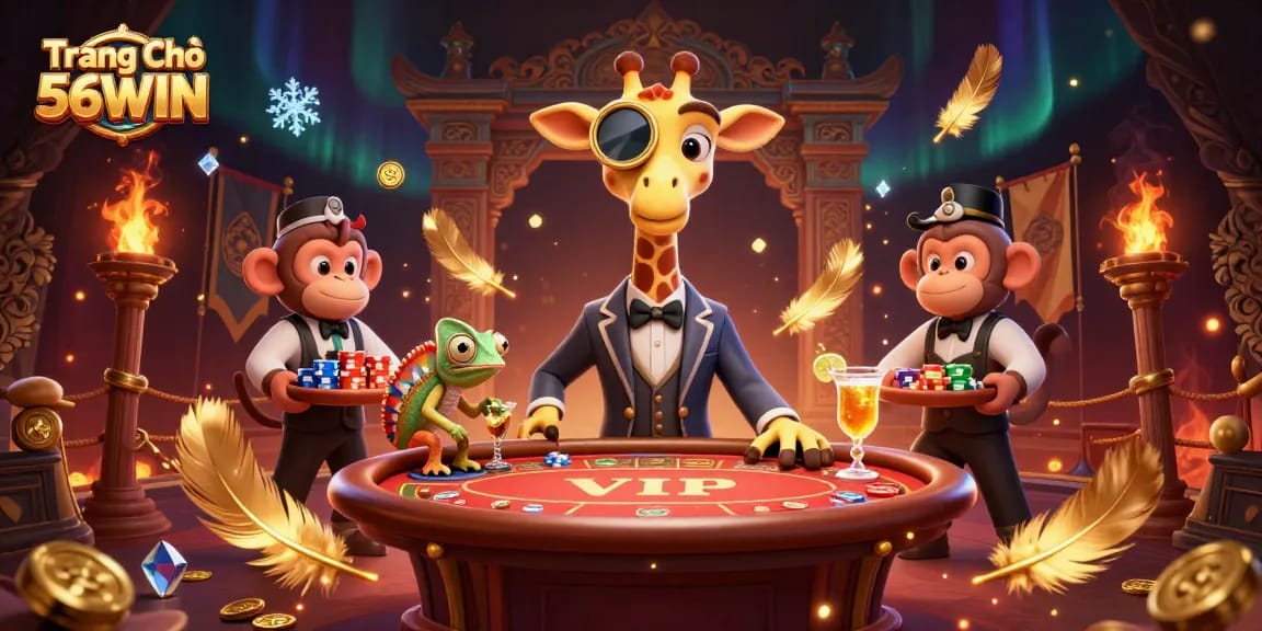 Engage with the action at Trang Chủ 56WIN, showcasing a thrilling casino atmosphere.