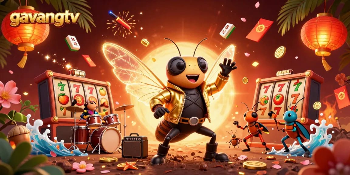 Experience vibrant gameplay with gavangtv's animated characters in a spectacular casino scene.