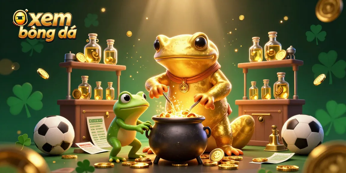 Experience xem bóng đá with a dynamic scene of a golden salamander alchemist in a vibrant sports betting world.