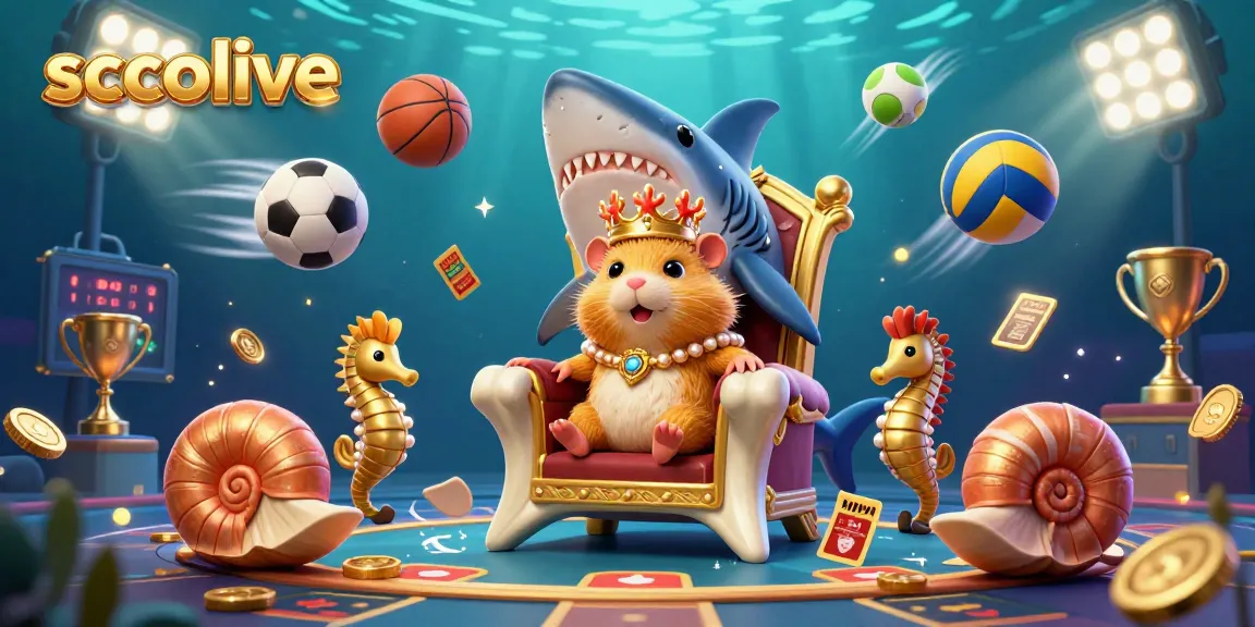 Socolive sports betting scene featuring a fierce hamster king with royal guards, dynamic sports elements, and golden details.