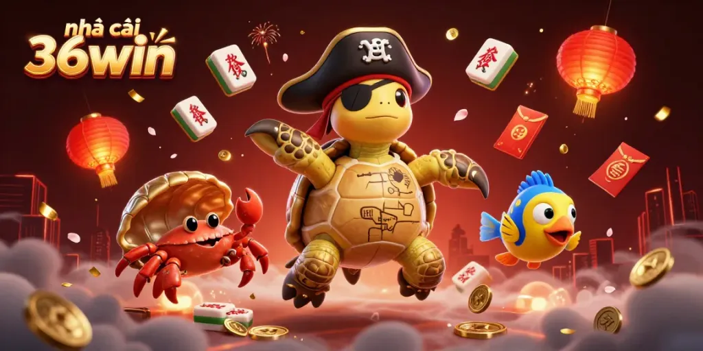 Experience thrilling gaming with Nhà cái 36win, featuring exciting 3D characters and casino elements.