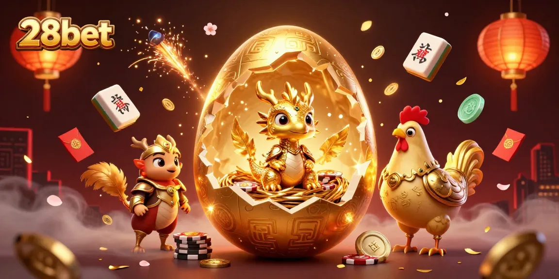 Experience the thrill of 28bet with a dazzling 3D dragon illustration showcasing golden casino excitement.
