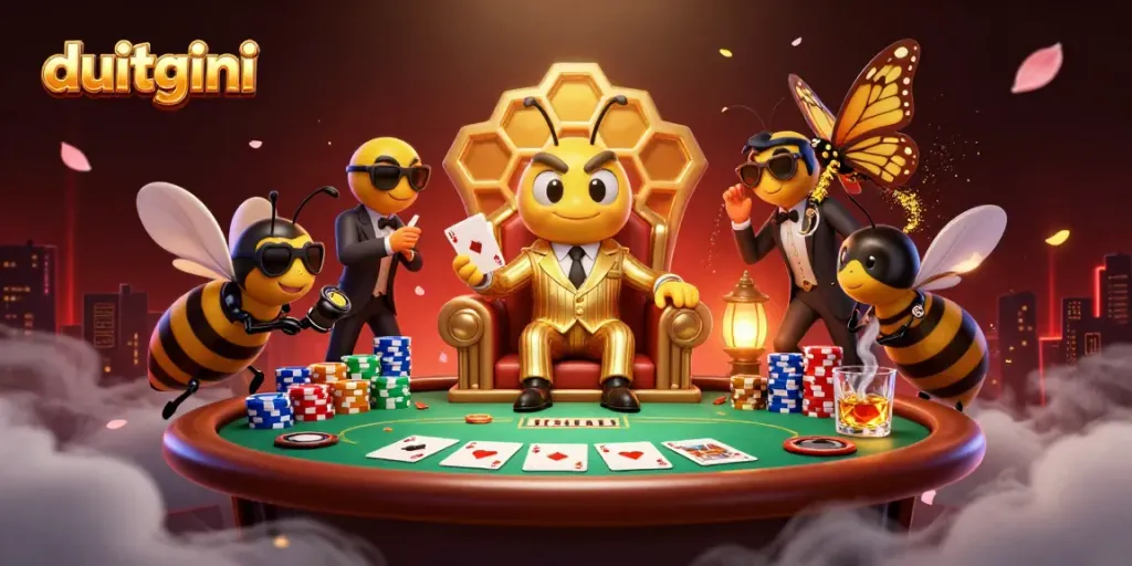 Engage in thrilling poker action with duitgini's 3D mob boss and dynamic setting.
