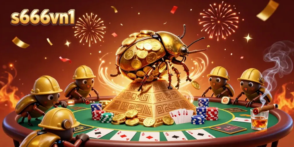 Experience thrilling gaming with s666vn1 in a dazzling casino world of golden coins and games.