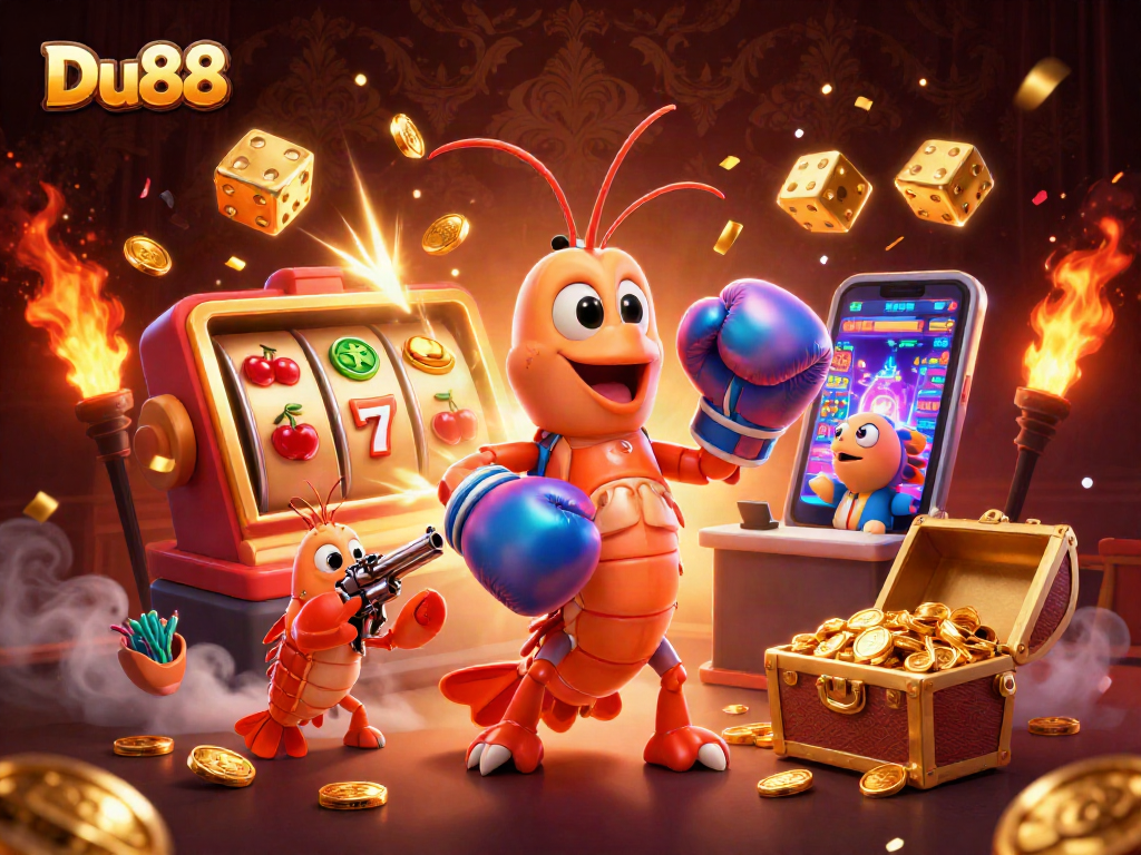 Engage with Du88's thrilling casino experience featuring vibrant 3D characters and dynamic gaming elements.