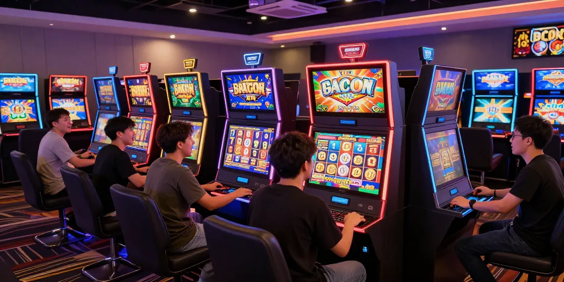 Group of enthusiastic players enjoying exciting slot gacor games at a vibrant online casino.