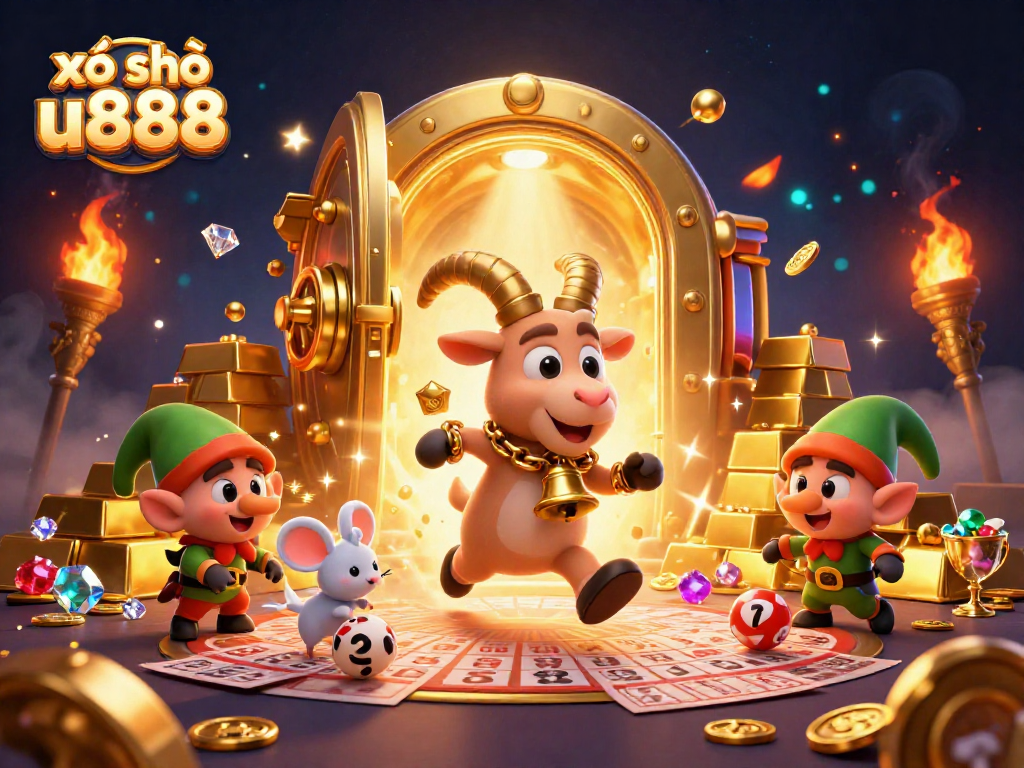 Experience thrilling lottery action with xổ số u888 in this festive, dynamic casino scene.