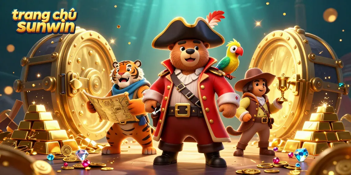 Engage with the excitement at trang chủ sunwin featuring an adventurous pirate-themed scene with treasure and riches.