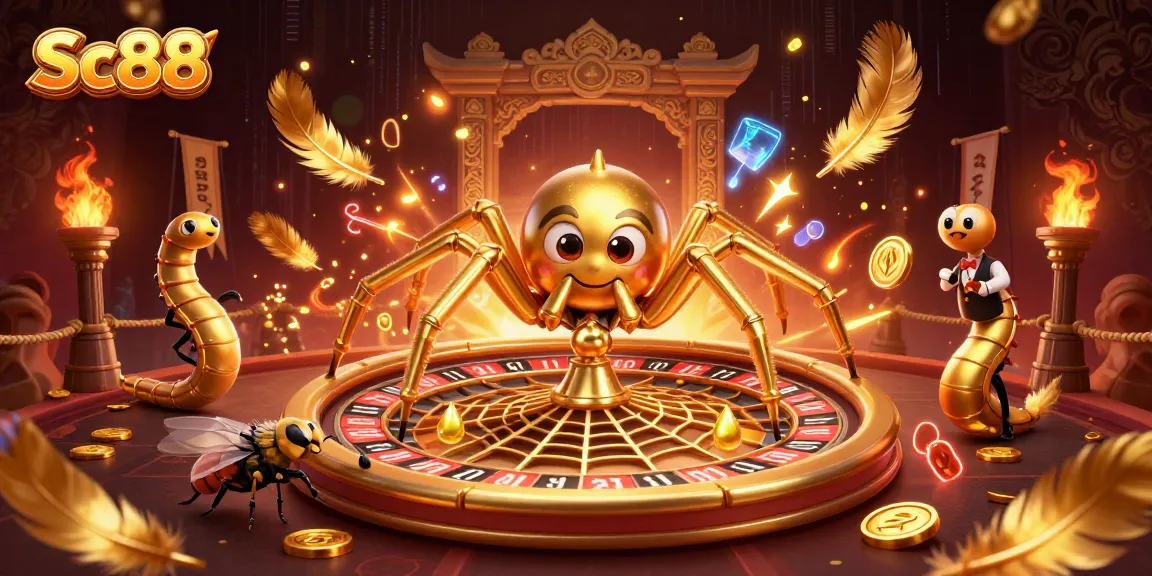 Experience the thrill of betting with Sc88 as a fly places bets and a centipede croupier spins the roulette.