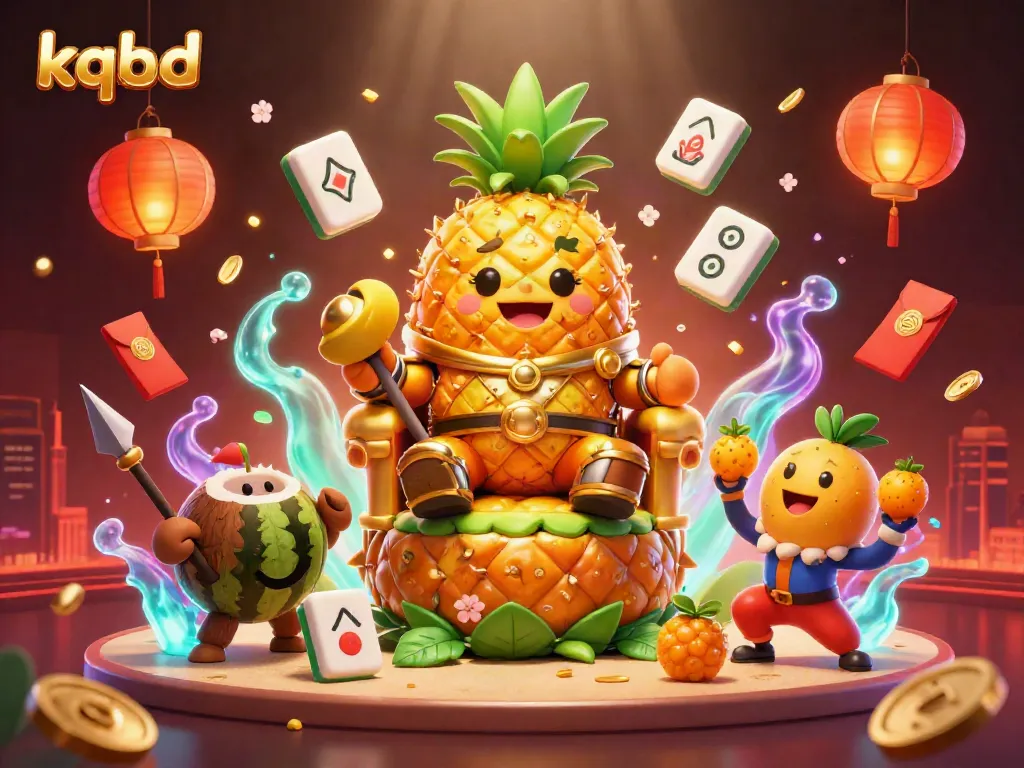 Experience thrilling kqbd gaming vibes with a golden pineapple king in a vibrant casino scene