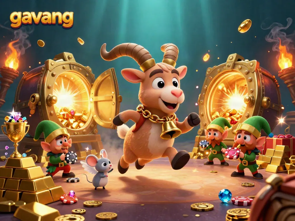 Experience the thrill of winning with Gavang in this lively casino scene featuring vibrant characters.