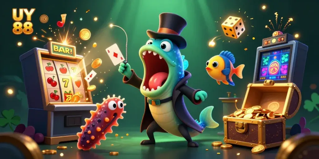 Experience thrilling gaming excitement with UY 88 in a magical underwater casino scene.
